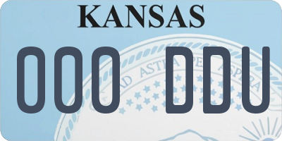 KS license plate 000DDU