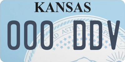 KS license plate 000DDV