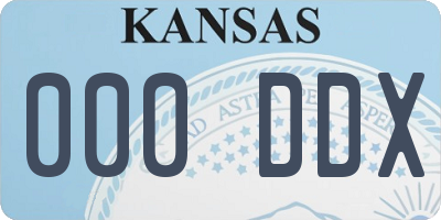 KS license plate 000DDX