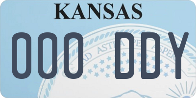 KS license plate 000DDY