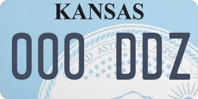 KS license plate 000DDZ