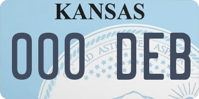 KS license plate 000DEB