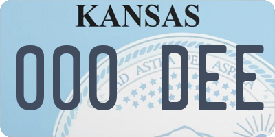 KS license plate 000DEE