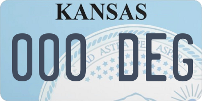 KS license plate 000DEG