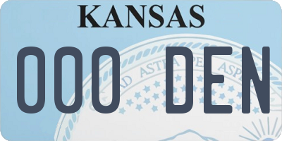 KS license plate 000DEN