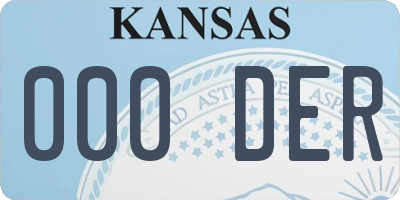 KS license plate 000DER