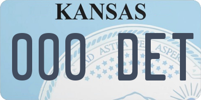 KS license plate 000DET