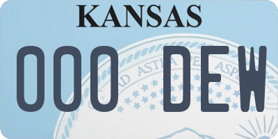 KS license plate 000DEW
