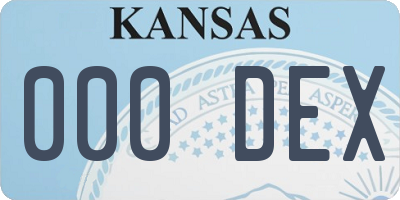 KS license plate 000DEX