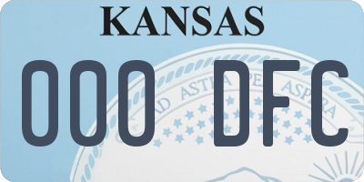 KS license plate 000DFC