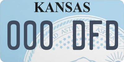 KS license plate 000DFD