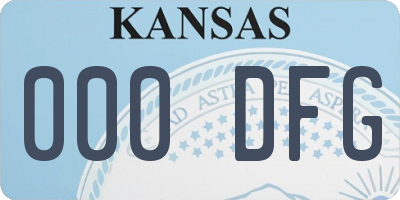 KS license plate 000DFG