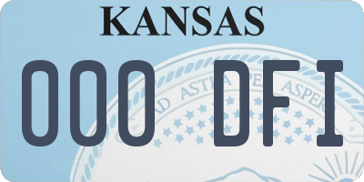 KS license plate 000DFI