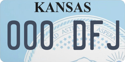 KS license plate 000DFJ
