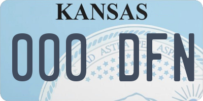 KS license plate 000DFN