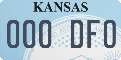 KS license plate 000DFO