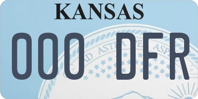KS license plate 000DFR