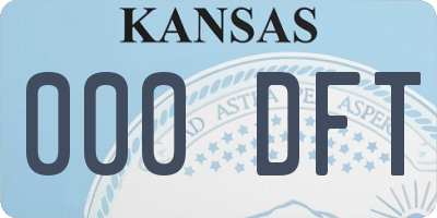 KS license plate 000DFT