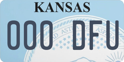 KS license plate 000DFU