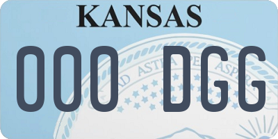 KS license plate 000DGG