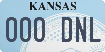 KS license plate 000DNL