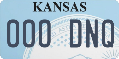 KS license plate 000DNQ