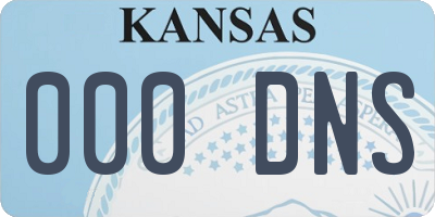 KS license plate 000DNS