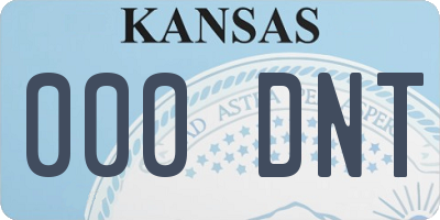 KS license plate 000DNT