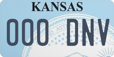 KS license plate 000DNV