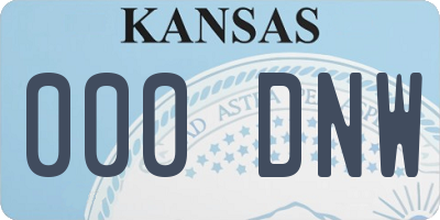 KS license plate 000DNW