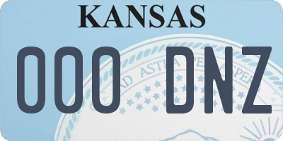 KS license plate 000DNZ