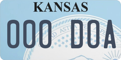 KS license plate 000DOA