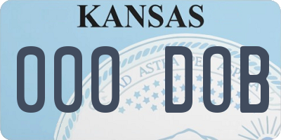 KS license plate 000DOB