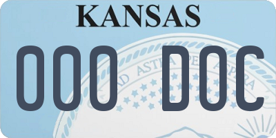 KS license plate 000DOC
