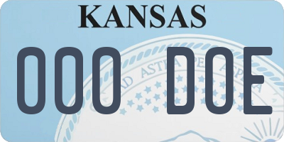 KS license plate 000DOE