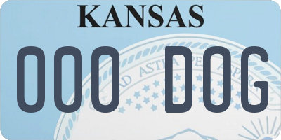 KS license plate 000DOG