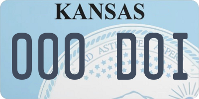 KS license plate 000DOI