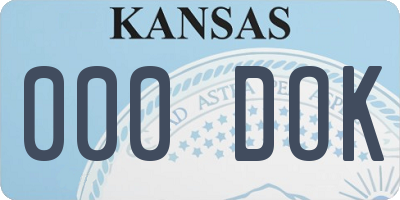 KS license plate 000DOK