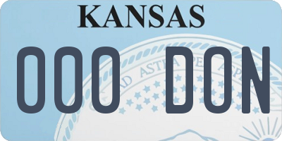 KS license plate 000DON