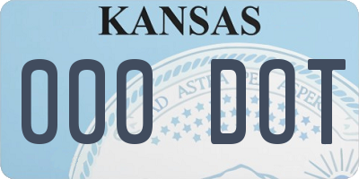 KS license plate 000DOT
