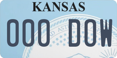 KS license plate 000DOW