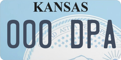 KS license plate 000DPA