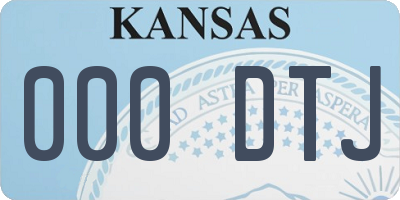 KS license plate 000DTJ