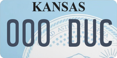 KS license plate 000DUC