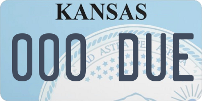KS license plate 000DUE