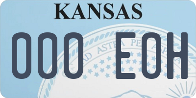 KS license plate 000EOH