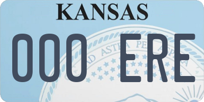 KS license plate 000ERE
