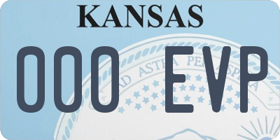KS license plate 000EVP