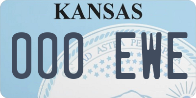 KS license plate 000EWE
