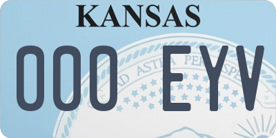 KS license plate 000EYV